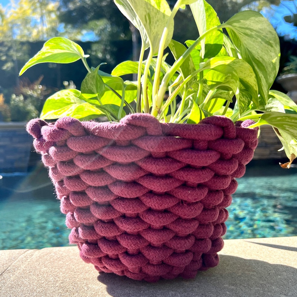Chunky Woven Basket/Planter - Picture 2 of 10